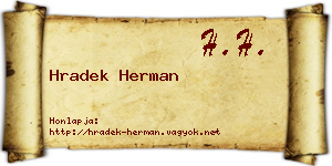 Hradek Herman névjegykártya